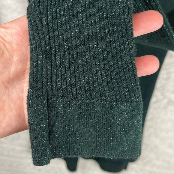 RUFF HEWN Emerald Green Very Stretchy Turtleneck Metalic Threads Medium - Picture 10 of 14